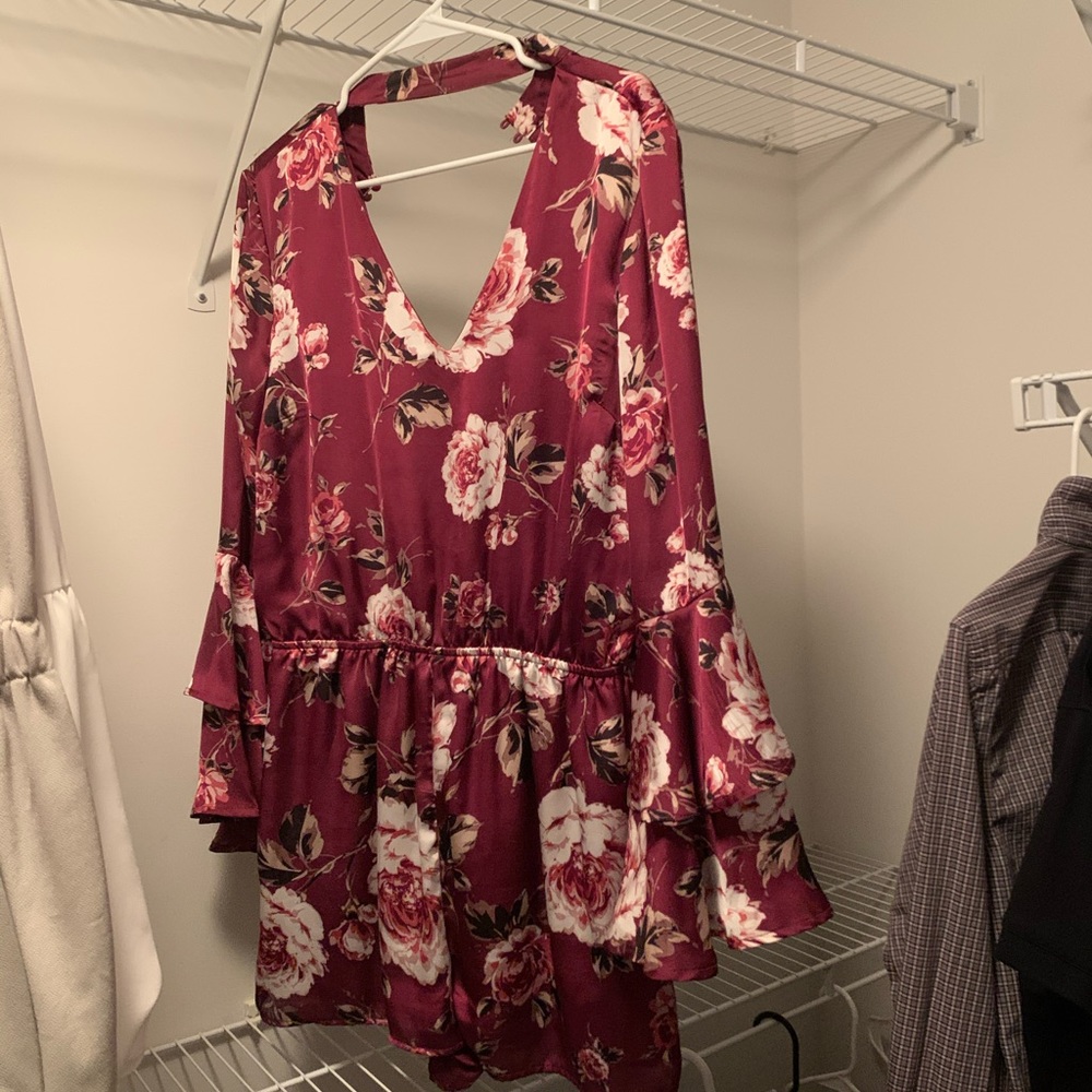Long sleeve silk romper